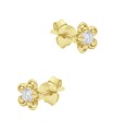 Beautiful Flower CZ Silver Stud Earring STS-6477